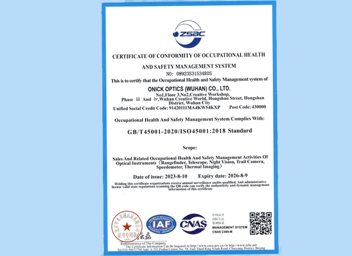 Occupational Health Certificate