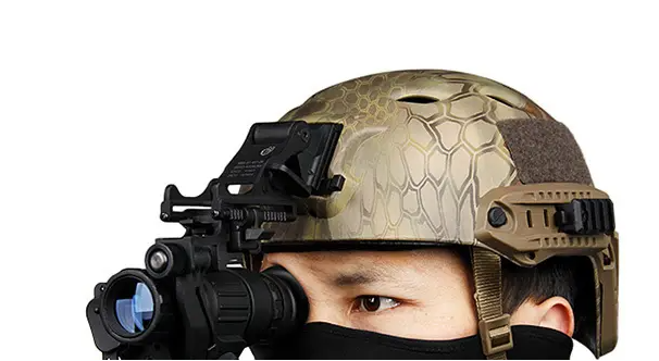 Helmet-mounted monocular low-light night vision device