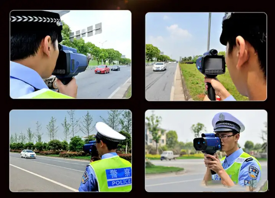 A speed gun used by police to detect a car's speed