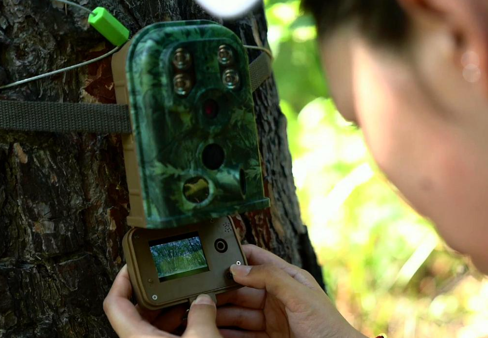 What factors affect the battery life of a hunting surveillance camera?